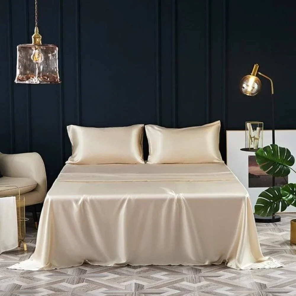 New 3-4 Pcs Satin Sheets -  Silky Super Soft Extra Deep Pocket Twin o… - Picture 8 of 16
